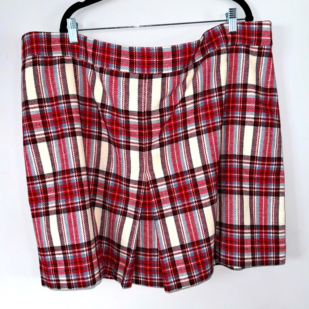 J. Crew Plaid Nello Gori Pleated Mini Skirt | Size 24. Length 20.5”